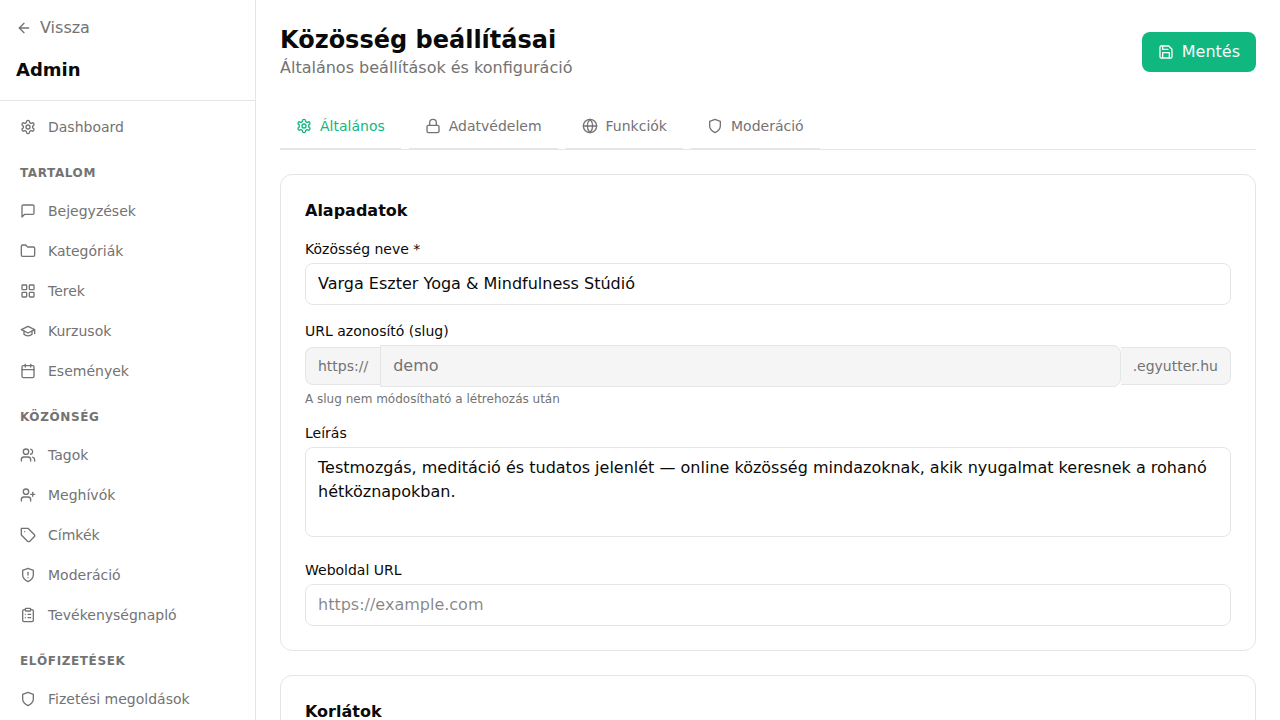 Egyedi domain beállítása