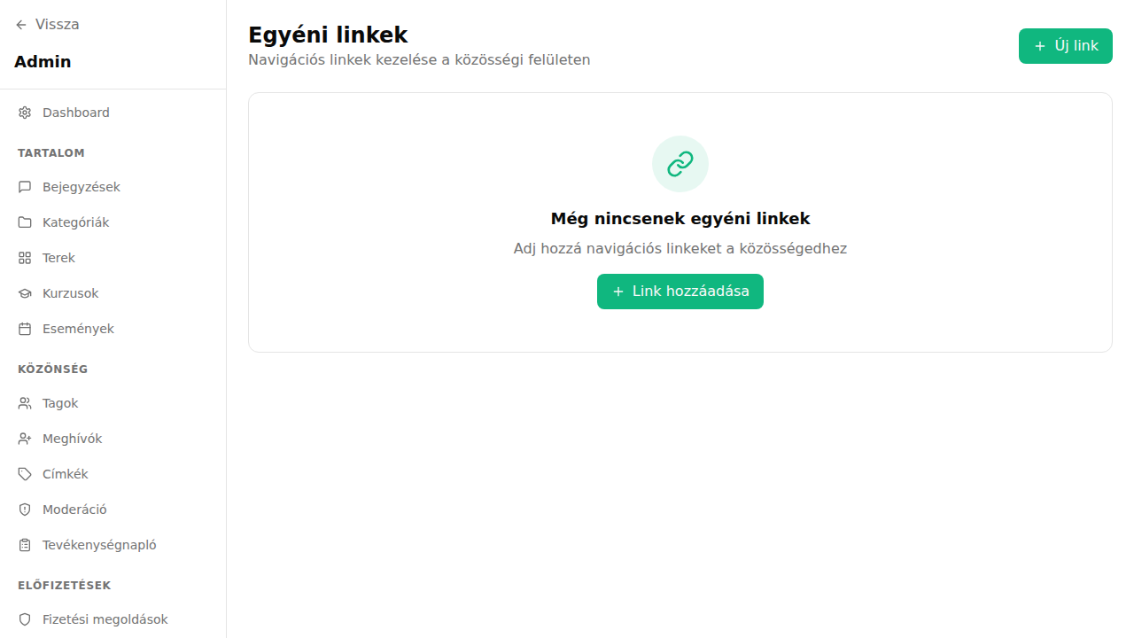 Egyedi navigációs linkek