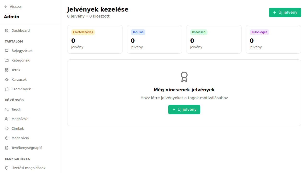 Gamifikáció – badge kezelés