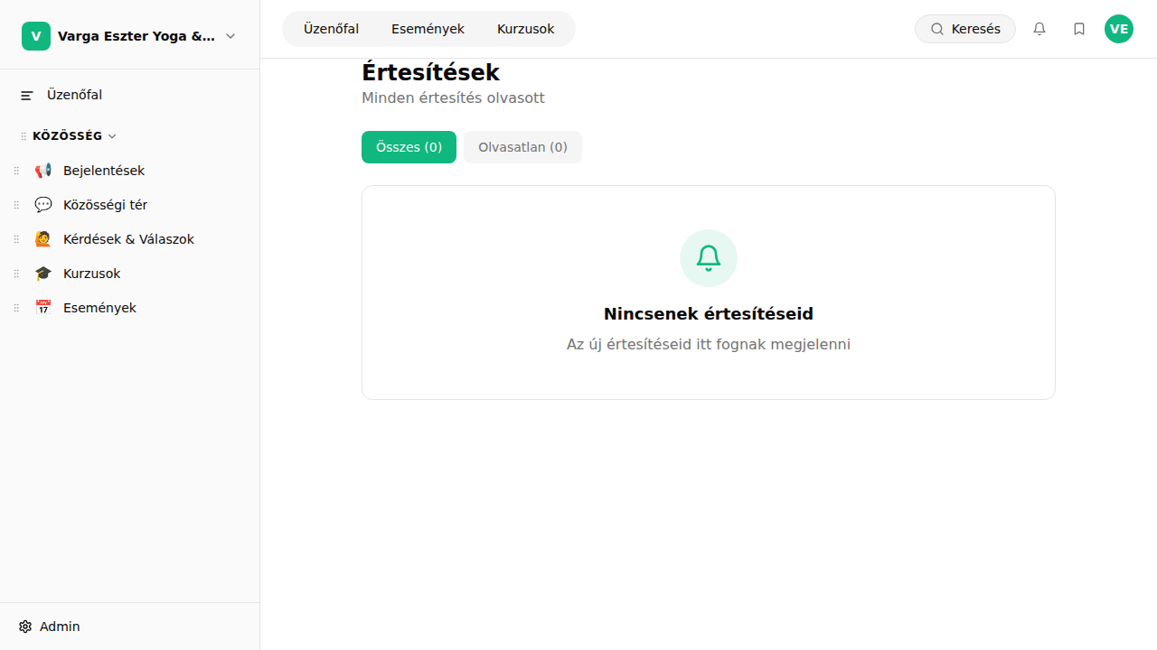 In-app értesítések