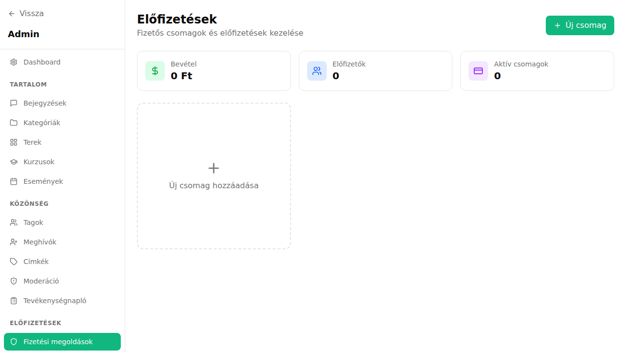 Paywall beállítása