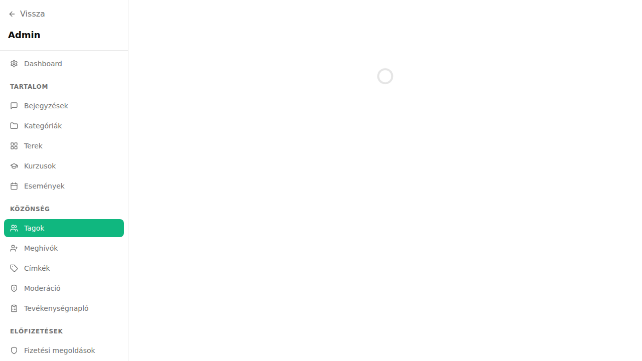 Tag export és adatletöltés