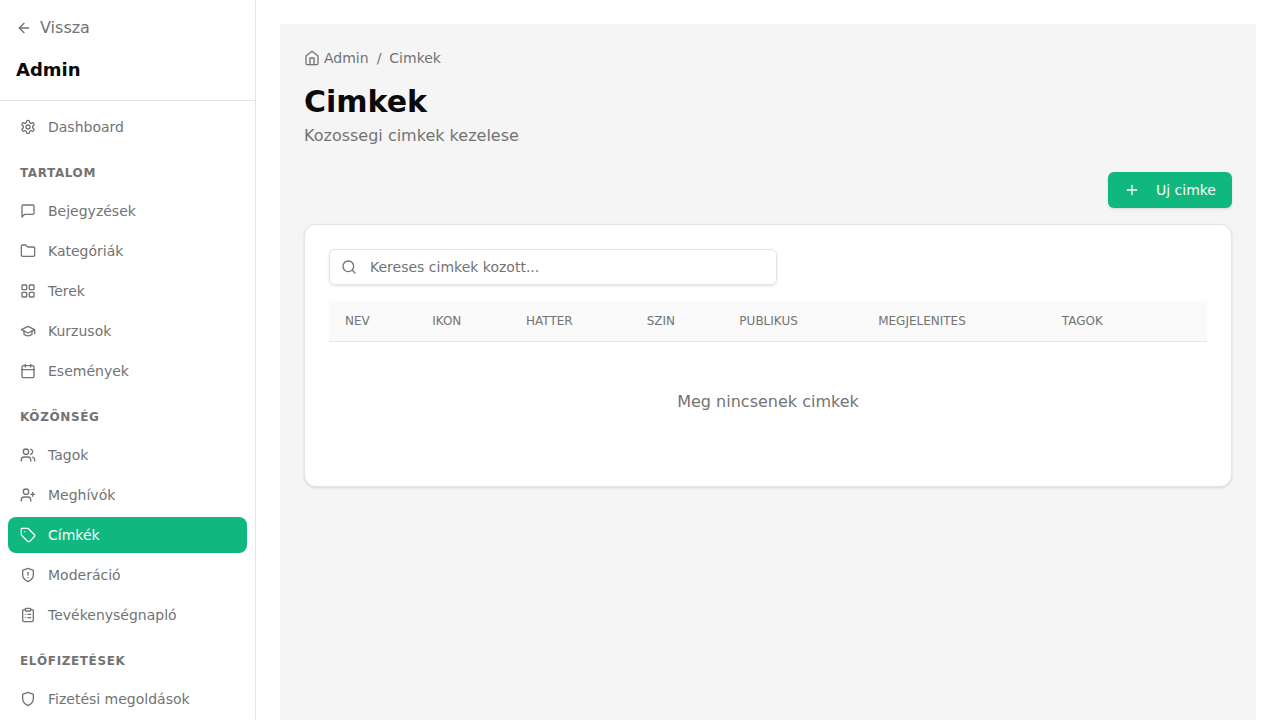 Tag szegmensek kezelése